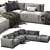 Sleek Elise Stretch Sofa 3D model small image 5