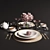 Elegant Tableware Set 3D model small image 1