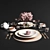 Elegant Tableware Set 3D model small image 4