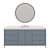 Modern Nightstand Washbasin with Mirror 3D model small image 1