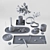 Serene Zen Garden Decor Set 3D model small image 3