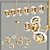 Elegant Gold Monaco Pendant Light 3D model small image 1