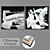 Modern Art Set: 2 Paintings + 4 Frame Options 3D model small image 3