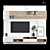 Sleek TV Wall Unit 3D model small image 1