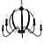 Classic Candle-style Chandelier with Black and Nickel Finish 3D model small image 1