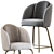Moderno Upholstered Barstool: Ditre Italia LUCIA 3D model small image 3