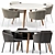 Contemporary OMER Armchair & Link Round Dining Table 3D model small image 1