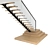 Sleek Modern Stairs 3D model small image 2