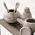 Sleek Clay Dishes Rack 3D model small image 3