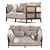 Elegant Promenada Sofa: Accurately Sized 3D model small image 2