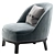 Sleek Dragonfly Armchair: 73x76x73 3D model small image 2