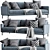 Modern Interface Luca 3 Seater Sofa 3D model small image 3