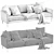 Modern Interface Luca 3 Seater Sofa 3D model small image 4