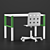 Pol Yules Ikea - White Writing Desk & Kids Chair Set 3D model small image 1