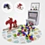 Children's Room Set: Toy Storage, Colorful Cubes, Cars, Rocking Moose, Round Rug & Framed Art 3D model small image 1