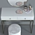 Luxury Dressing Table Set by SteelMebel 3D model small image 8