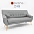 NORDIC 3 Cablo Sofa - Dark Gray 3D model small image 3