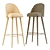 Modern Nubuck Barstool with Gloss Varnish Frame 3D model small image 5