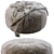 Hand-Tooled Moroccan Pouf: Vintage Round Beauty 3D model small image 1