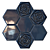 Floral Hexagon Tile: Customize Colors, Deep Blue or Nude 3D model small image 1
