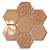 Floral Hexagon Tile: Customize Colors, Deep Blue or Nude 3D model small image 2