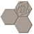 Floral Hexagon Tile: Customize Colors, Deep Blue or Nude 3D model small image 3