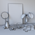 Decorative Set: Candle Holders, Mirror, Canvas, Flower Vase 3D model small image 5