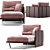 Luxurious Minotti Luggage Chaise Lounge 3D model small image 2