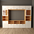 Sleek TV Cabinet with Glass Doors 3D model small image 1