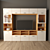 Sleek TV Cabinet with Glass Doors 3D model small image 2