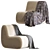 Bread Fabric Armchair: Modern Comfort 3D model small image 1