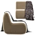 Bread Fabric Armchair: Modern Comfort 3D model small image 2