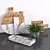 Marble and Wood Cutting Board 3D model small image 5