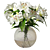 Elegant Lily Trio in Mottled Vase 3D model small image 2
