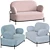 Elegant Coco 2-Seater Sofa 3D model small image 12