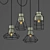 Urban Loft Pendant Lights: Concrete Shade in Metal Frame 3D model small image 1