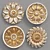 Elegant Decorative Rosettes Set 3D model small image 2