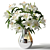 Elegant Lily Bouquet in Metal Vase 3D model small image 1