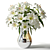 Elegant Lily Bouquet in Metal Vase 3D model small image 2