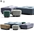 Elegant Minotti Jacques Poufs Set 3D model small image 2