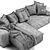Hendrix 2-Seater Sofa: Uniqwa's Luxurious Statement Piece 3D model small image 5