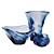 Elegant Murano Glass Vase Set 3D model small image 1