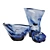 Elegant Murano Glass Vase Set 3D model small image 5