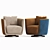 Elegant Julie Armchair by Fendi 3D model small image 2