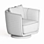 Elegant Julie Armchair by Fendi 3D model small image 4
