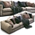 Asolo Flexform Leather Sofa: Timeless Elegance 3D model small image 4