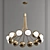 Opal 2013 Chandelier: Elegant Satin Brass Finish 3D model small image 1