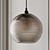 Elegant Gray Glass Pendant Light 3D model small image 1