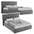 Sleek Gray Bed: Modern Style 3D model small image 1