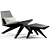 Elegant Wood Easy Chair 3D model small image 4